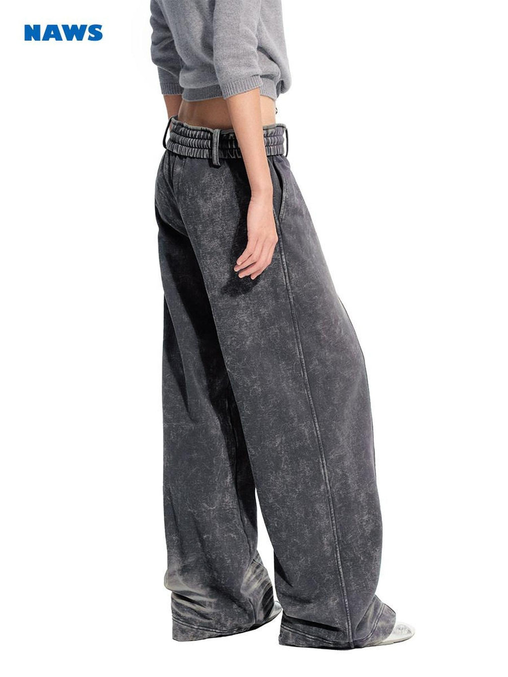 NAWSNOTAWEAR Soft 100% Cotton Washed Low Rise Elastic Waist Loose Fit Women Casual Sweatpants