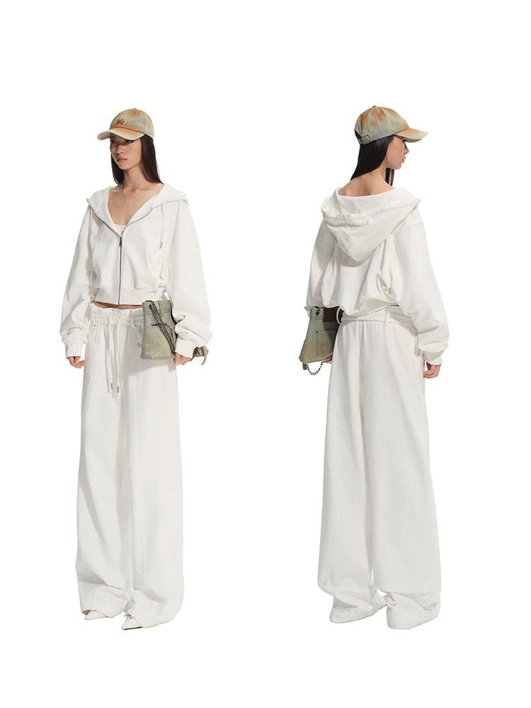 NAWSNOTAWEAR Soft 100% Cotton Washed Low Rise Elastic Waist Loose Fit Women Casual Sweatpants