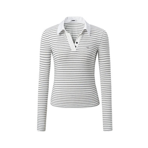 NAWSNOTAWEAR_Soft_100_Percent_Cotton_Slim_Henley_Striped_Vintage_Women_Long_Sleeve_T-Shirts_MISSTT