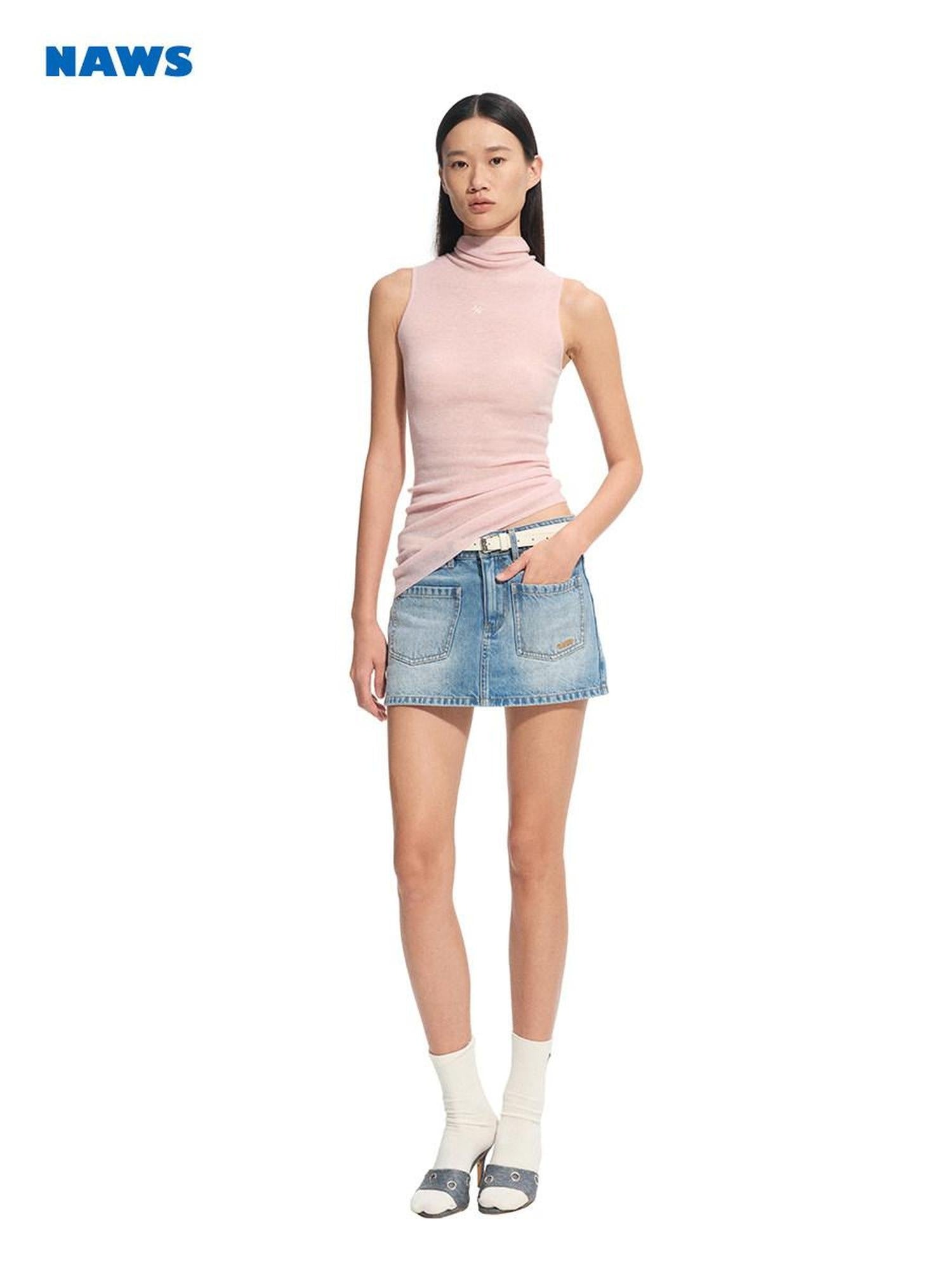 NAWSNOTAWEAR Soft 100 Percent Wool Lightweight Casual Slim Fit Stand Collar Button Tank Tops
