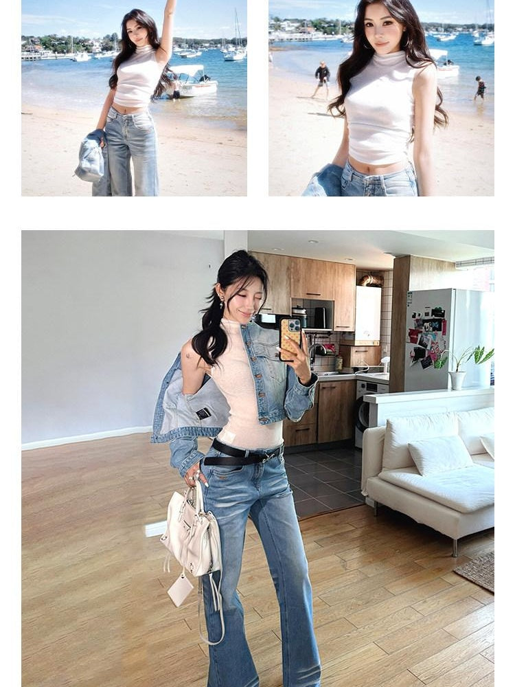 NAWSNOTAWEAR Soft 100 Percent Wool Lightweight Casual Slim Fit Stand Collar Button Tank Tops