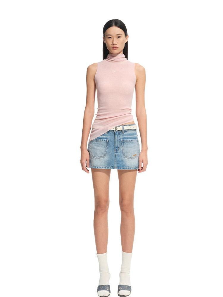 NAWSNOTAWEAR Soft 100 Percent Wool Lightweight Casual Slim Fit Stand Collar Button Tank Tops