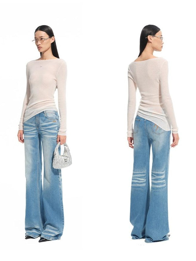 NAWSNOTAWEAR Soft 100% Wool Slim Fit Crew Neck Casual Logo For Women Long Sleeve T-Shirts