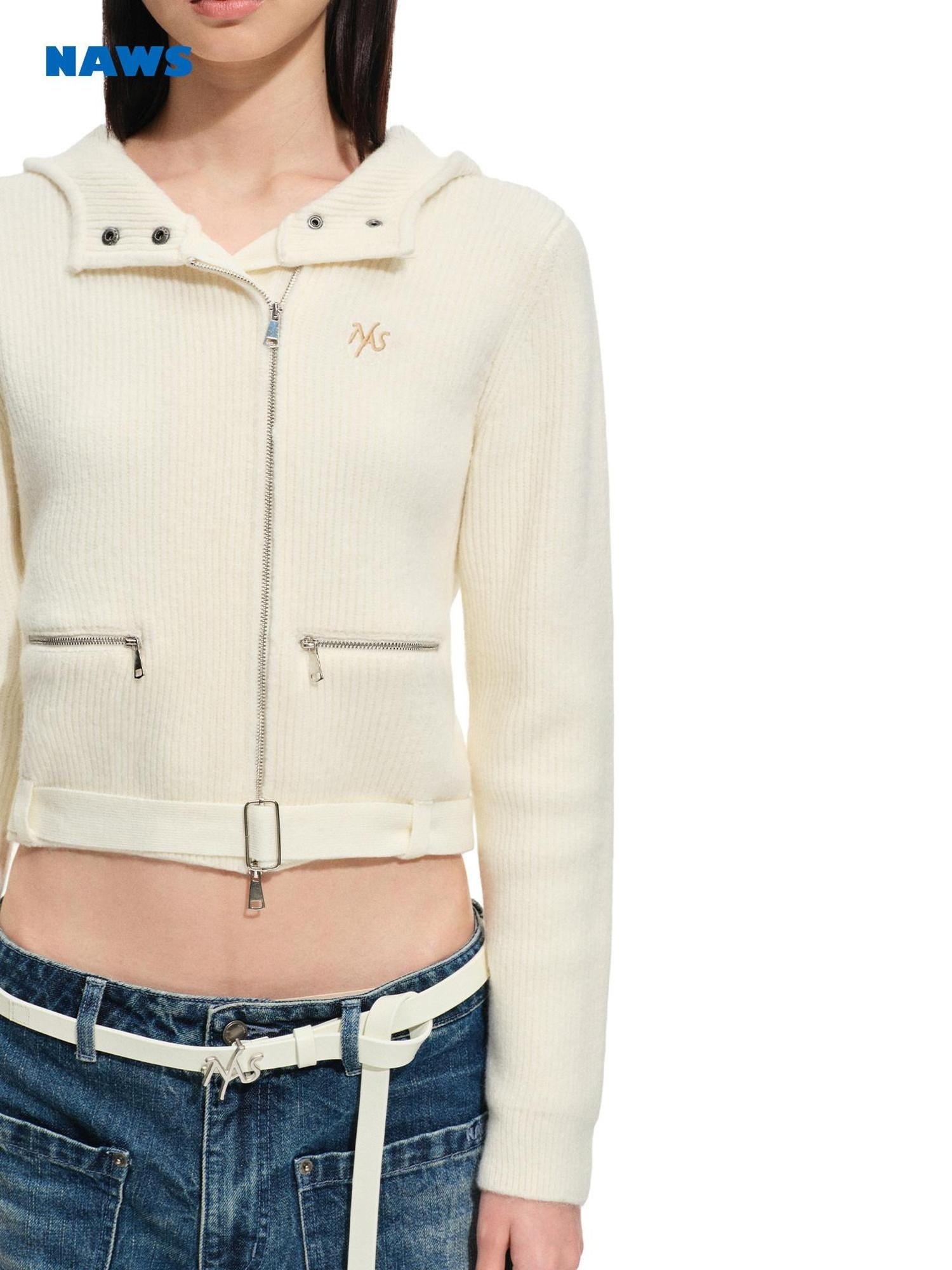 NAWSNOTAWEAR Soft Acrylic Wool Blend Open Front Long Sleeve Women Ivory Cardigan Short Coat