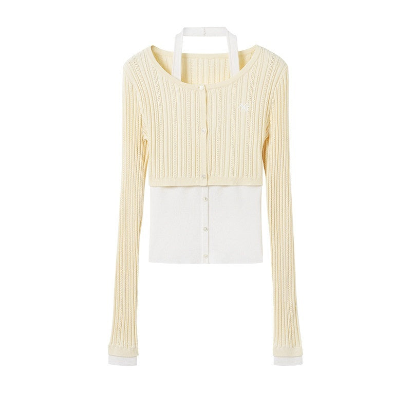 NAWSNOTAWEAR_Soft_Breathable_Slim_Casual_Faux_Layered_Women_Knit_Round_Neck_Button_Cardigans_MISSTT