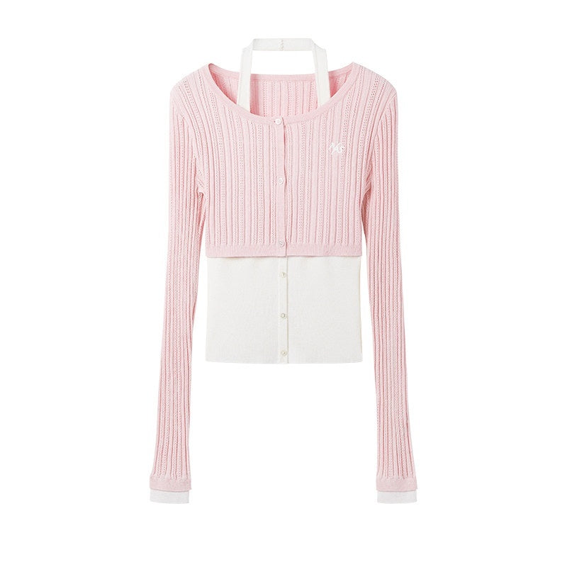 NAWSNOTAWEAR_Soft_Breathable_Slim_Casual_Faux_Layered_Women_Knit_Round_Neck_Button_Cardigans_MISSTT