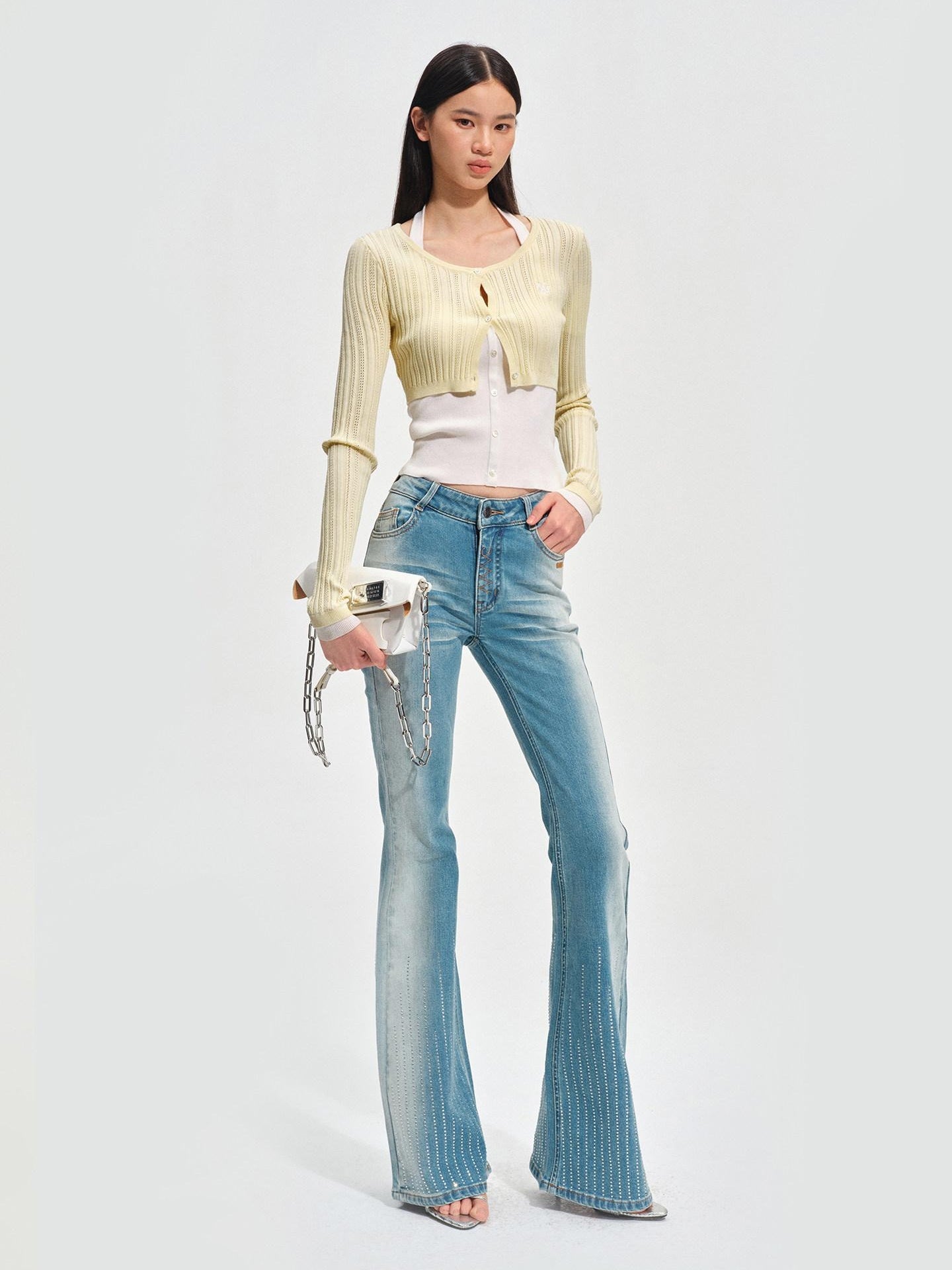 NAWSNOTAWEAR Soft Breathable Slim Casual Faux Layered Women Knit Round Neck Button Cardigans