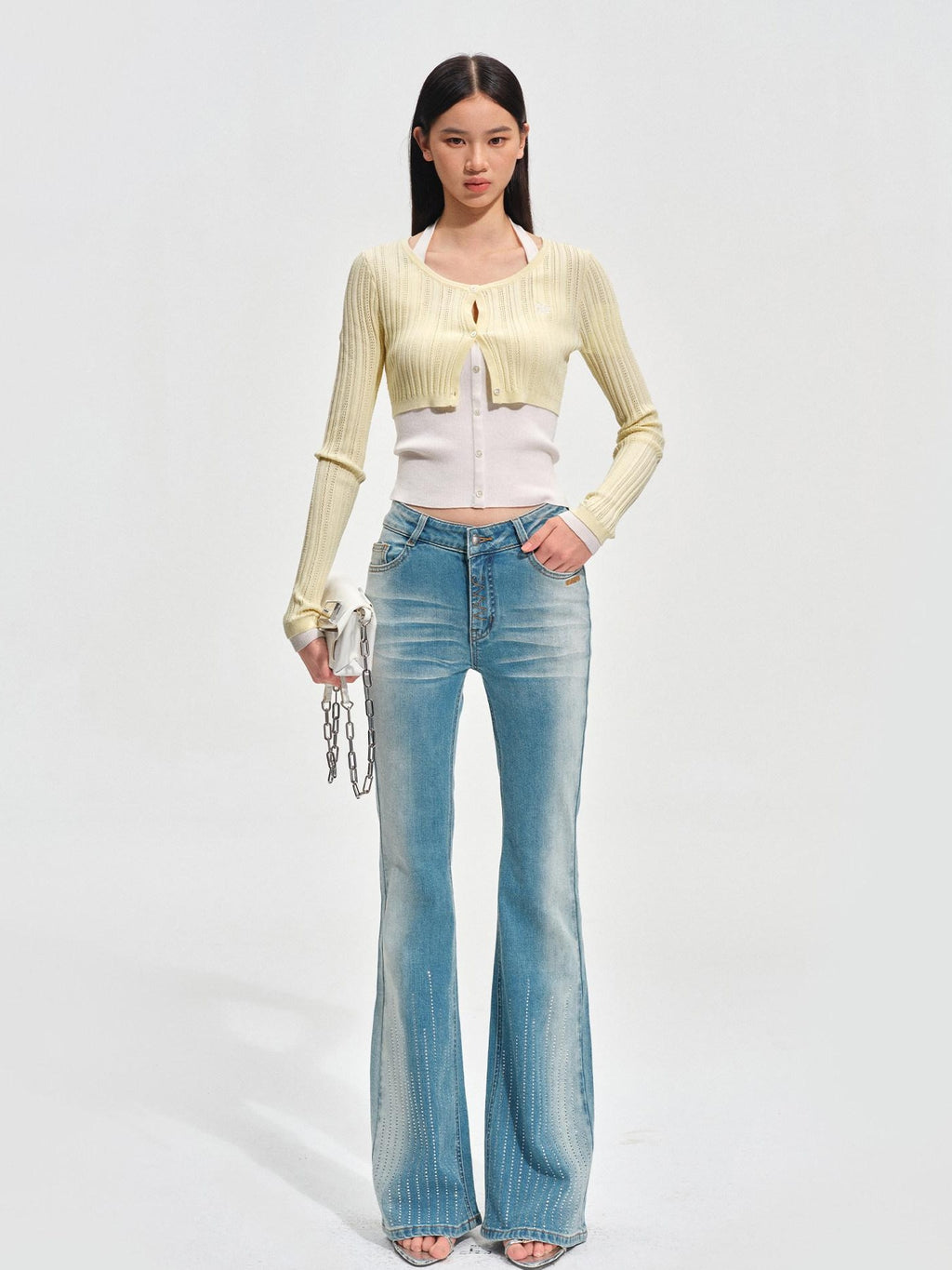 NAWSNOTAWEAR Soft Breathable Slim Casual Faux Layered Women Knit Round Neck Button Cardigans