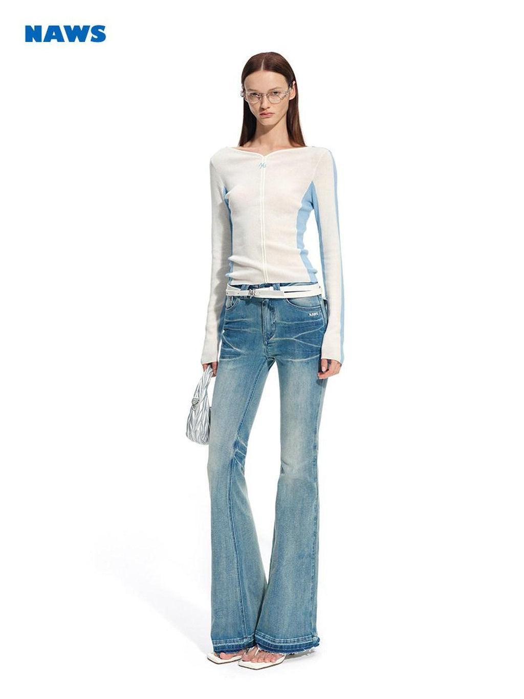 NAWSNOTAWEAR Soft Cashmere Blend Slim Fit Colorblock V-neck Women Longsleeve Cardigans