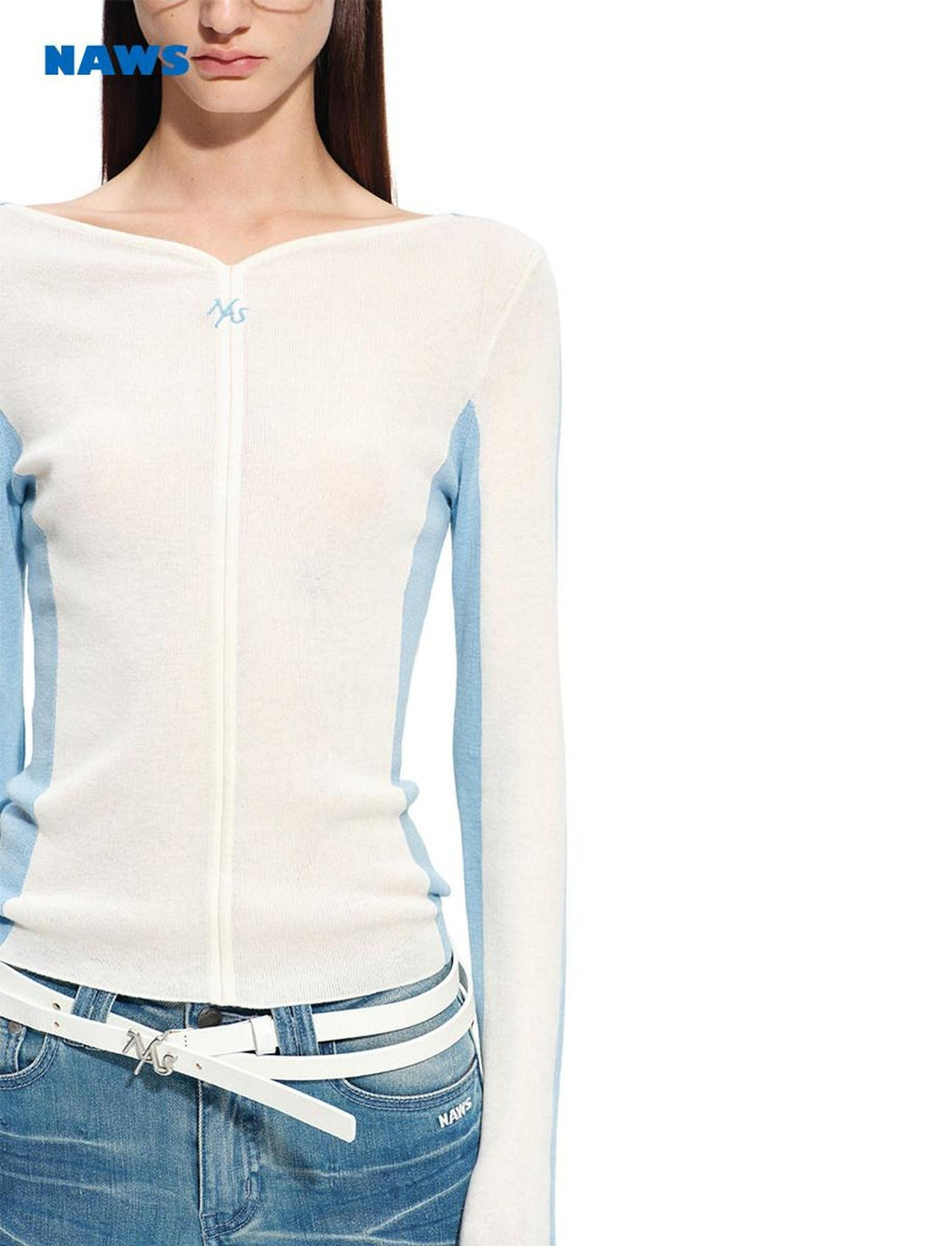 NAWSNOTAWEAR Soft Cashmere Blend Slim Fit Colorblock V-neck Women Longsleeve Cardigans