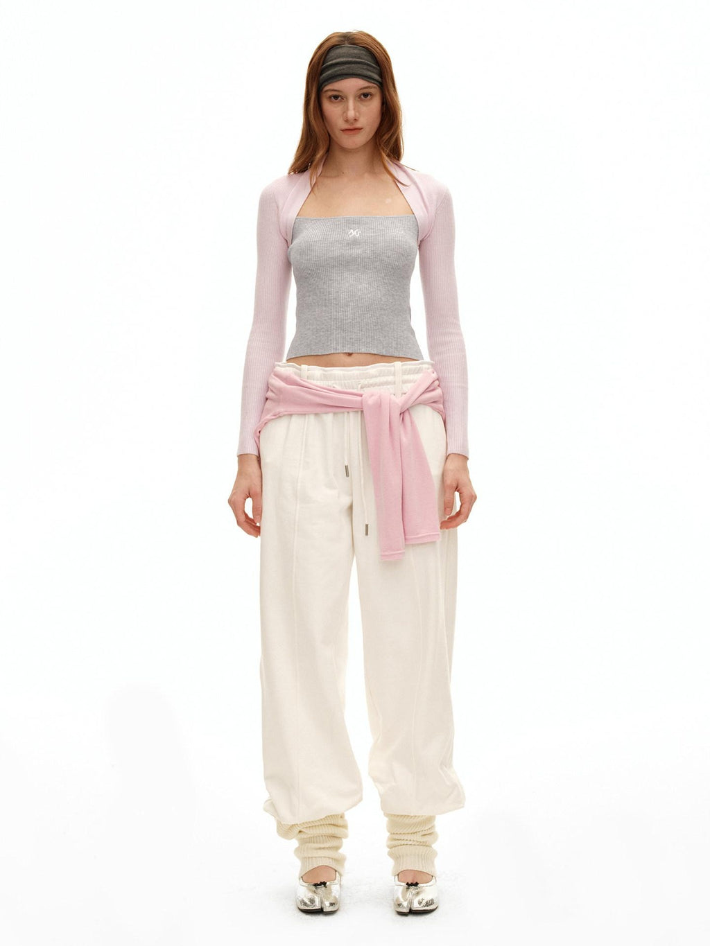 NAWSNOTAWEAR Soft Casual Slim Fit Faux Layered Knit Pullover Floating Pink Sweaters