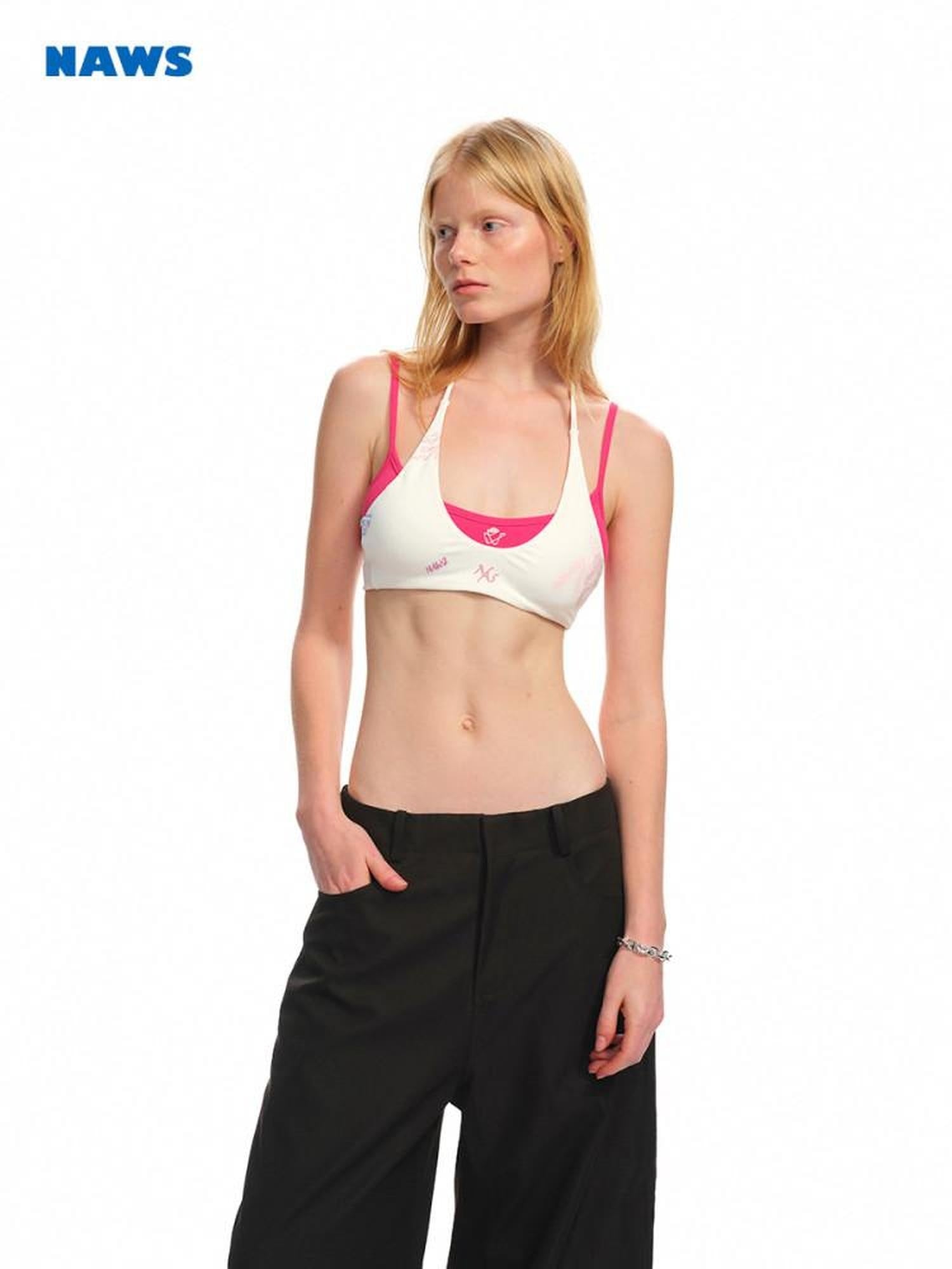 NAWSNOTAWEAR Soft Cotton Blend Hand Painted Coral Resort Short Crop Women Tank Camisoles