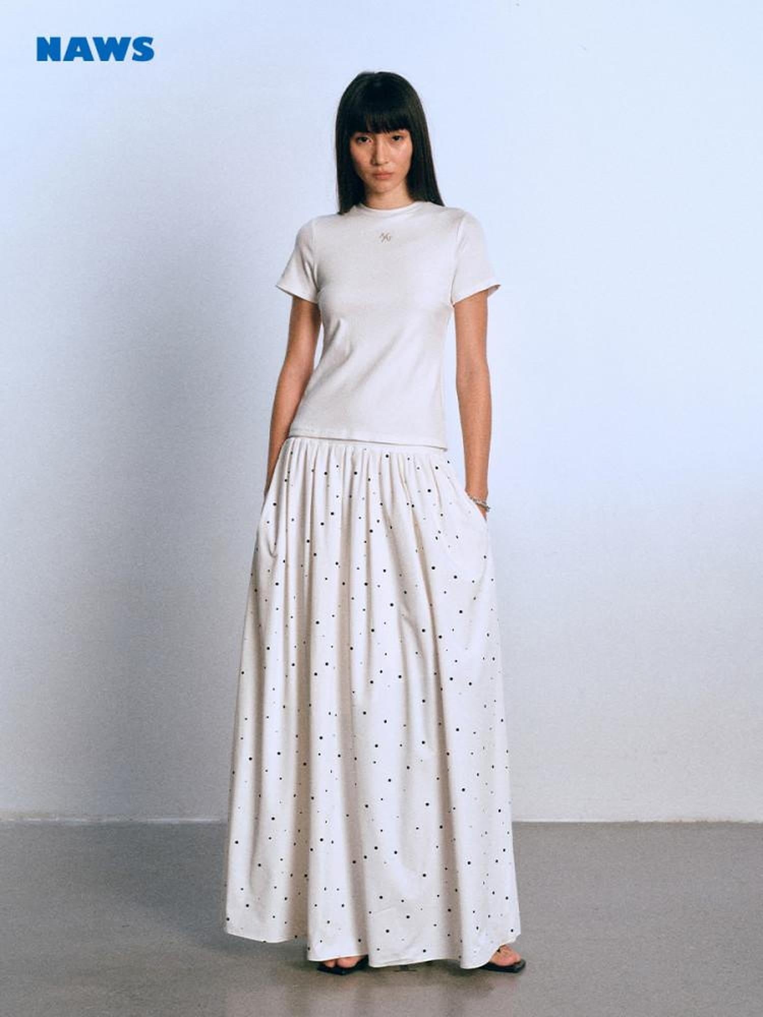 NAWSNOTAWEAR Soft Cotton Knit Faux Layer T Shirt Natural Waist Casual Women Maxi Dresses