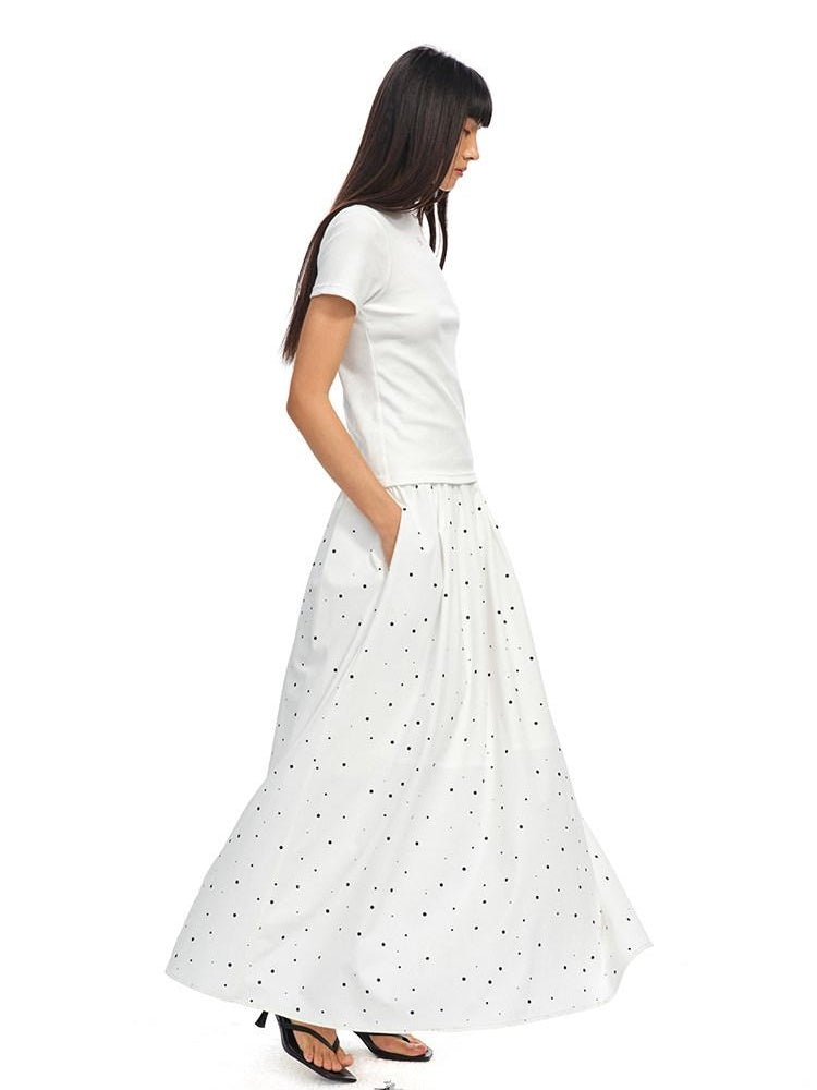 NAWSNOTAWEAR Soft Cotton Knit Faux Layer T Shirt Natural Waist Casual Women Maxi Dresses