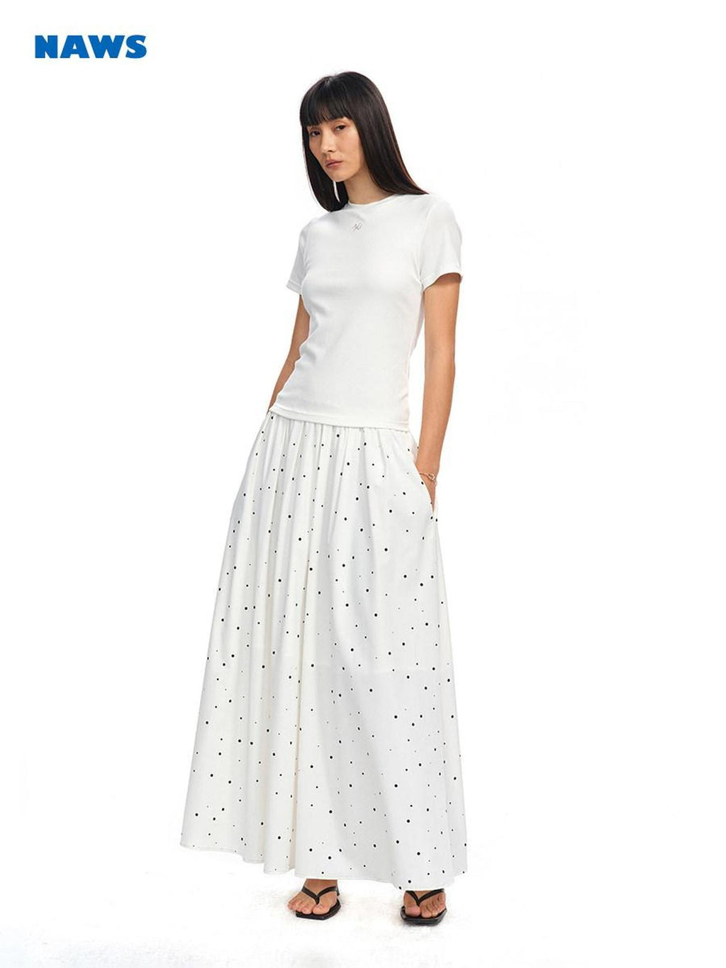 NAWSNOTAWEAR Soft Cotton Knit Faux Layer T Shirt Natural Waist Casual Women Maxi Dresses