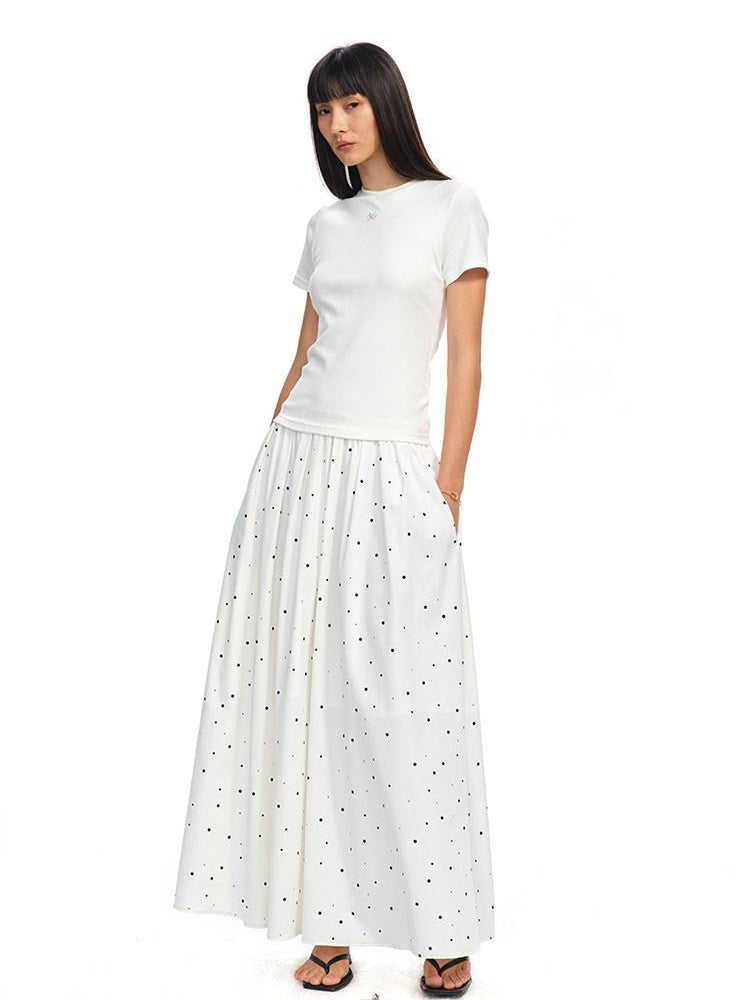 NAWSNOTAWEAR Soft Cotton Knit Faux Layer T Shirt Natural Waist Casual Women Maxi Dresses