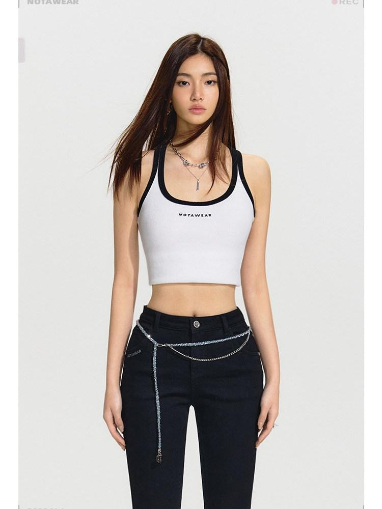 NAWSNOTAWEAR Soft Cotton Slim Fit Racerback Cropped Commuter Layering For Women Tank Tops