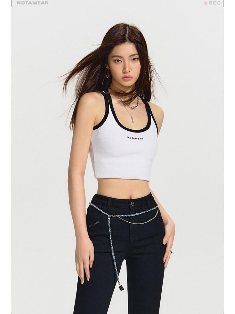 NAWSNOTAWEAR Soft Cotton Slim Fit Racerback Cropped Commuter Layering For Women Tank Tops
