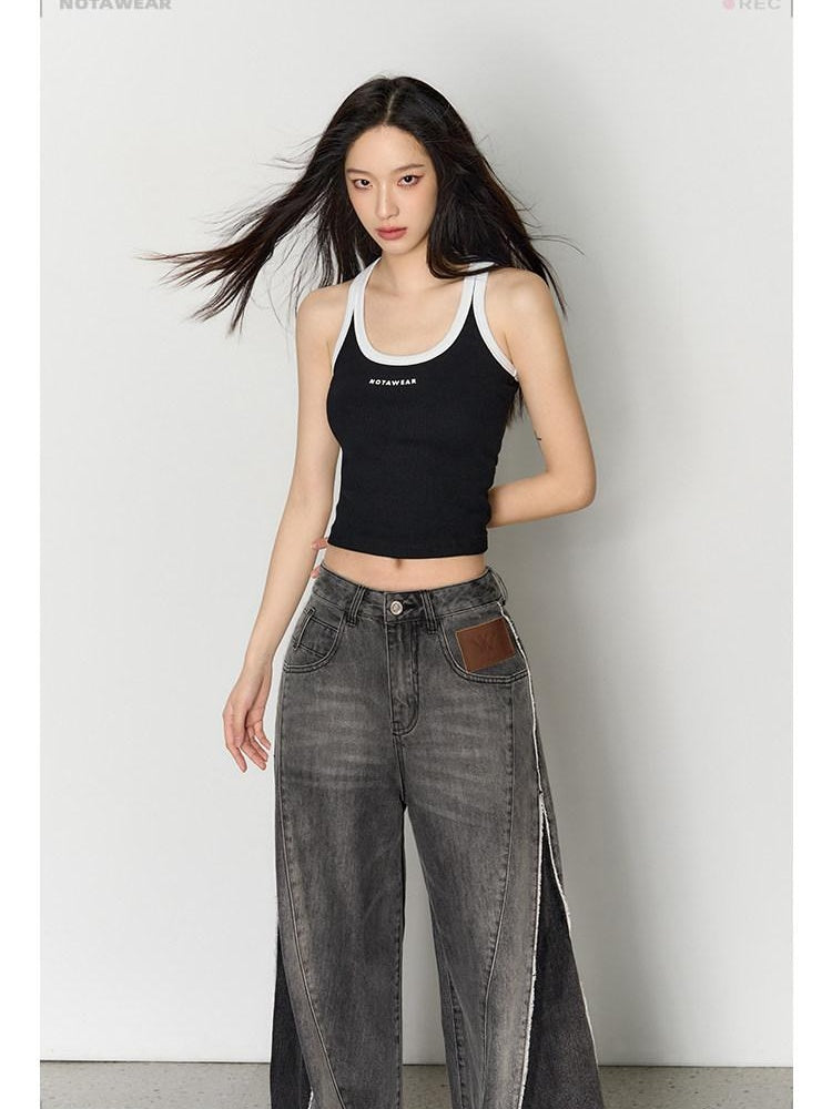 NAWSNOTAWEAR Soft Cotton Slim Fit Racerback Cropped Commuter Layering For Women Tank Tops