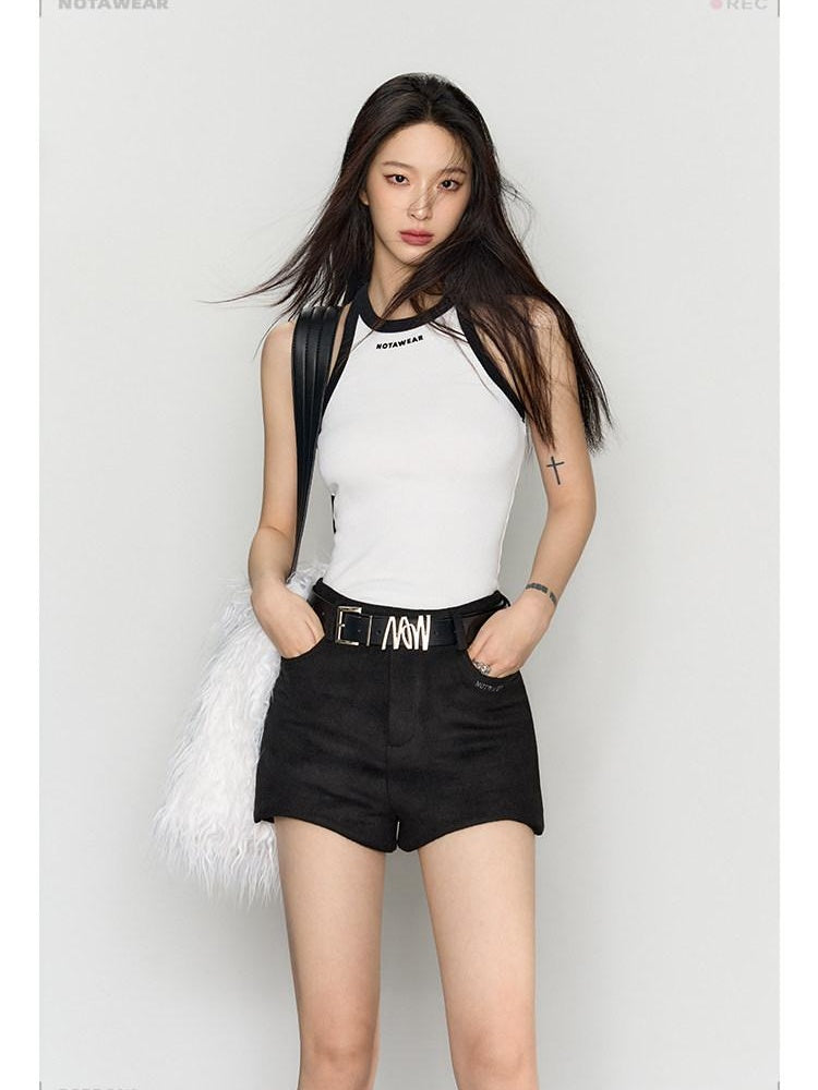 NAWSNOTAWEAR Soft Cotton Slim Fit Racerback Cropped Commuter Layering For Women Tank Tops