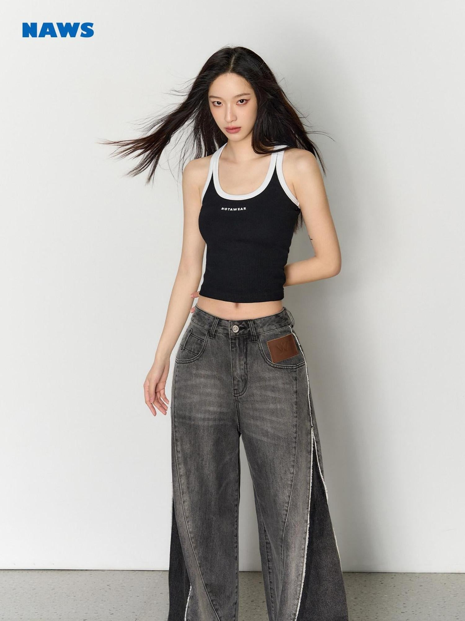 NAWSNOTAWEAR Soft Cotton Slim Fit Racerback Cropped Commuter Layering For Women Tank Tops