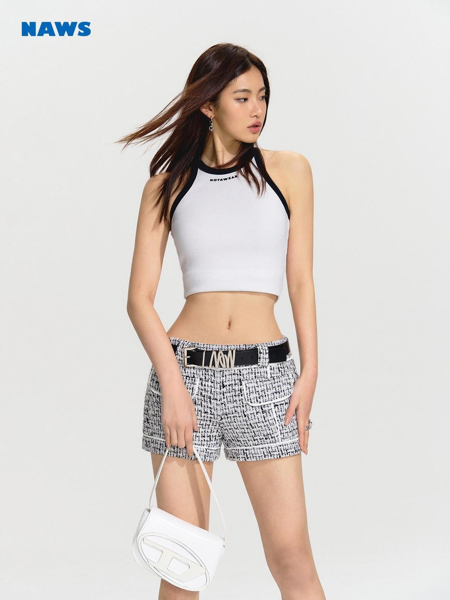 NAWSNOTAWEAR Soft Cotton Slim Fit Racerback Cropped Commuter Layering For Women Tank Tops