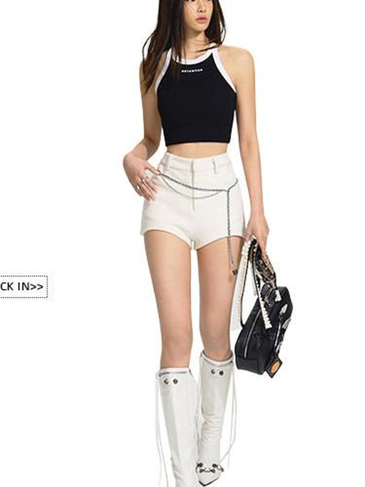 NAWSNOTAWEAR Soft Cotton Slim Fit Racerback Cropped Commuter Layering For Women Tank Tops