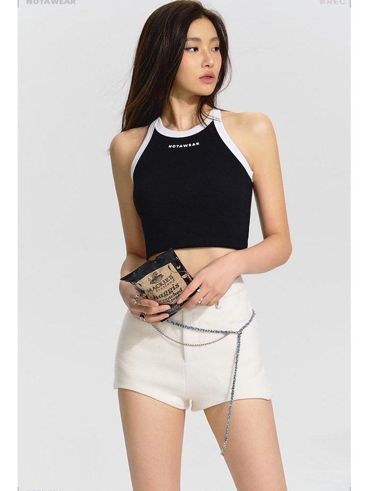 NAWSNOTAWEAR Soft Cotton Slim Fit Racerback Cropped Commuter Layering For Women Tank Tops