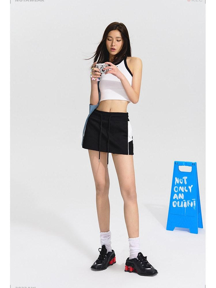 NAWSNOTAWEAR Soft Cotton Slim Fit Racerback Cropped Commuter Layering For Women Tank Tops