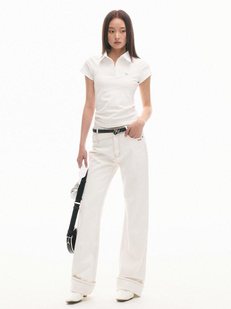 NAWSNOTAWEAR Soft Cotton Slim Henley Neck Casual Women Classic Short Sleeve T-Shirts