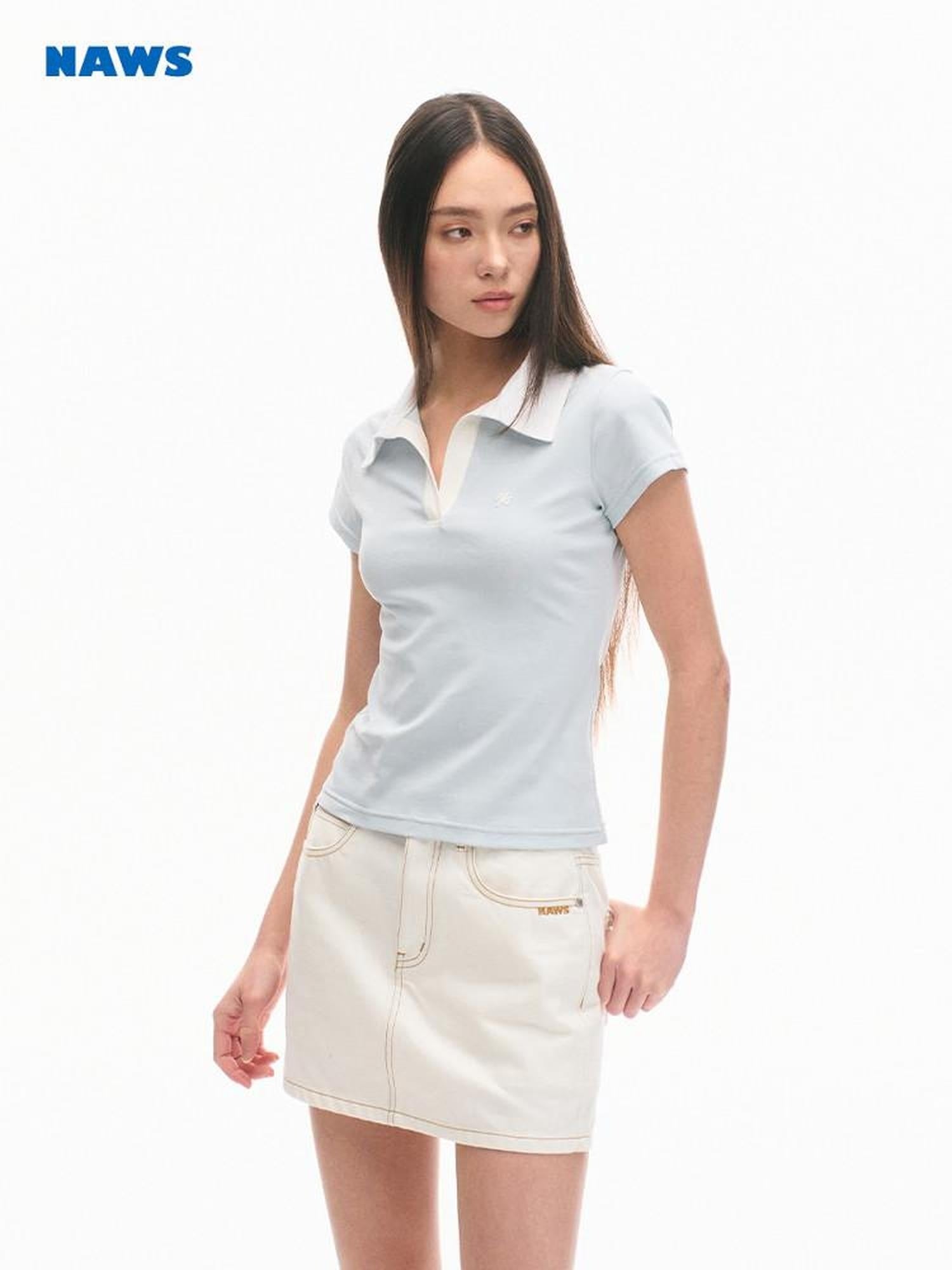NAWSNOTAWEAR Soft Cotton Slim Henley Neck Casual Women Classic Short Sleeve T-Shirts