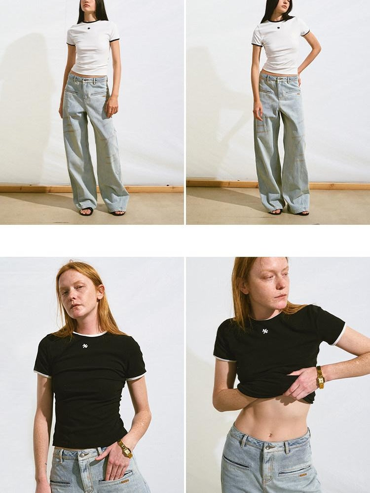 NAWSNOTAWEAR Soft Cotton Stretch Casual Slim Fit Crew Neck Women Short Sleeve T-Shirts