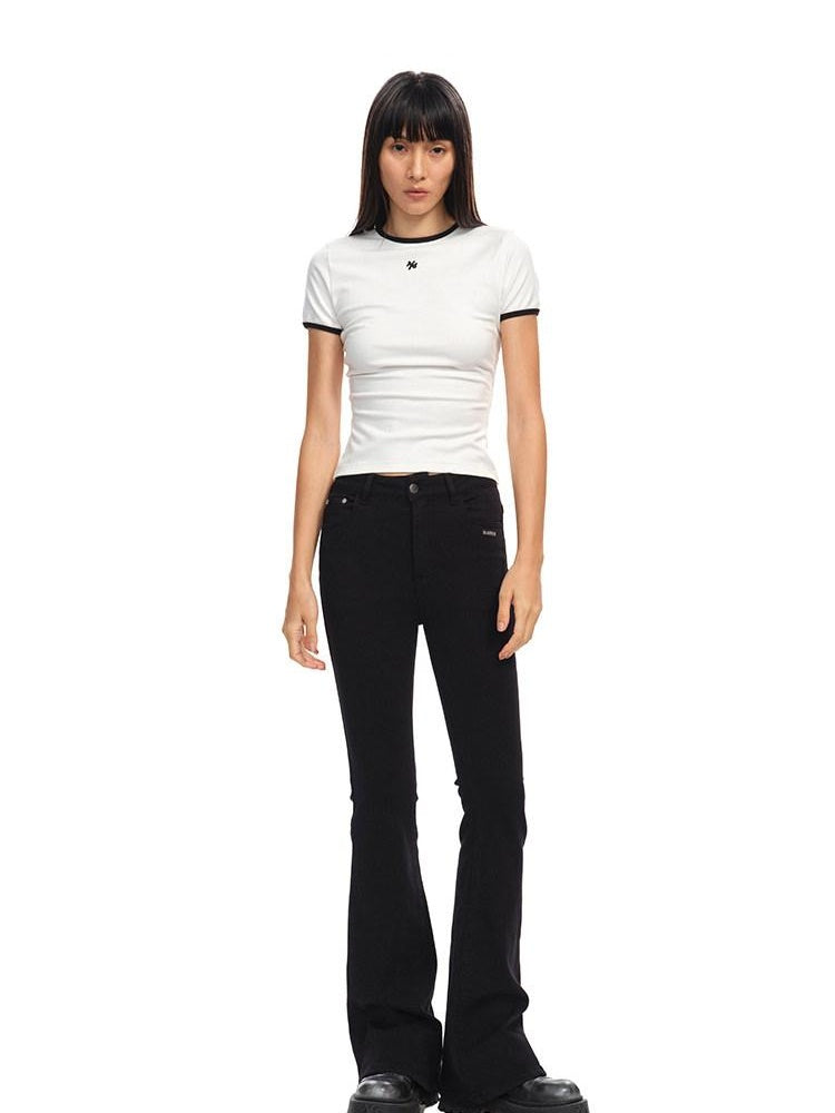 NAWSNOTAWEAR Soft Cotton Stretch Casual Slim Fit Crew Neck Women Short Sleeve T-Shirts