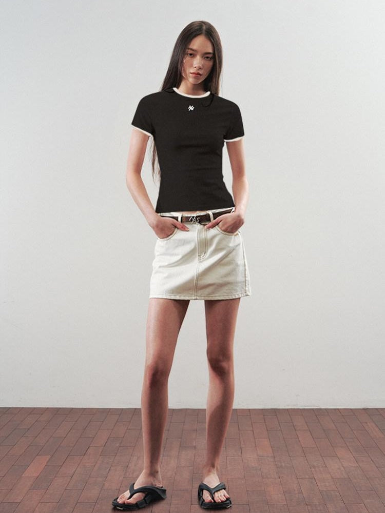 NAWSNOTAWEAR Soft Cotton Stretch Casual Slim Fit Crew Neck Women Short Sleeve T-Shirts
