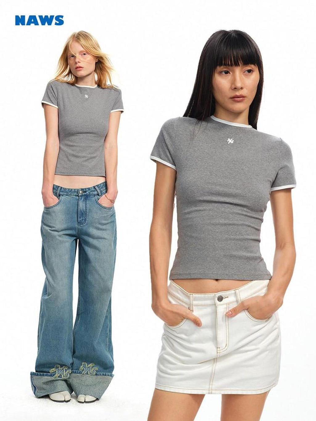 NAWSNOTAWEAR Soft Cotton Stretch Casual Slim Fit Crew Neck Women Short Sleeve T-Shirts