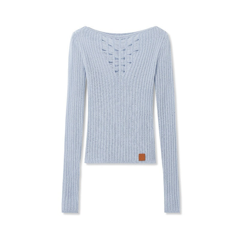 NAWSNOTAWEAR_Soft_Cozy_Knitted_Crewneck_Pullover_Women_Ice_Blue_White_Knitwear_Sweaters_MISSTT