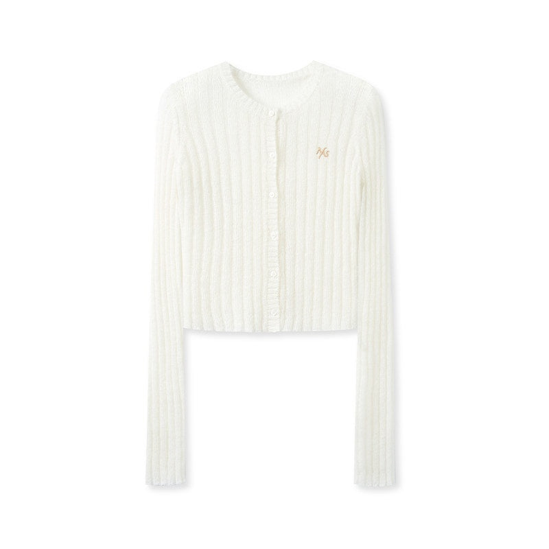 NAWSNOTAWEAR_Soft_Hollow_Knit_Slim_Fit_V-neck_Buttoned_Women_Wool_Blend_Cardigans_MISSTT