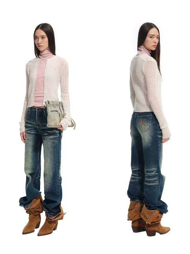 NAWSNOTAWEAR Soft Hollow Knit Slim Fit V-neck Buttoned Women Wool Blend Cardigans