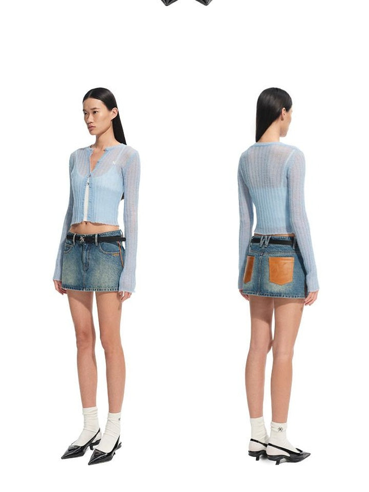 NAWSNOTAWEAR Soft Hollow Knit Slim Fit V-neck Buttoned Women Wool Blend Cardigans