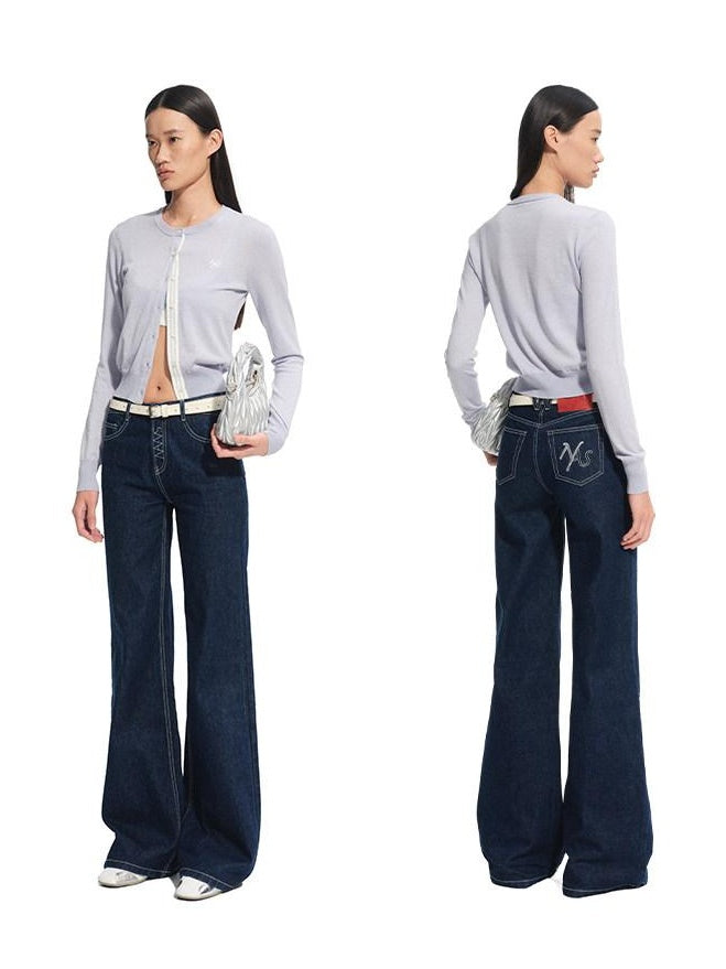 NAWSNOTAWEAR Soft Lambswool Blend Oversized Commuter Button Long Sleeve Women Knit Cardigans