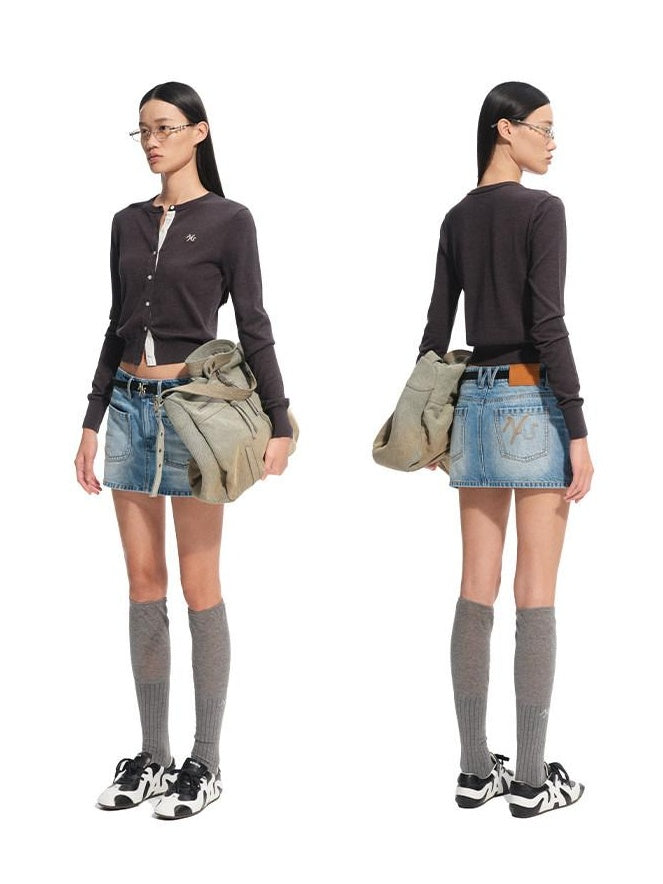 NAWSNOTAWEAR Soft Lambswool Blend Oversized Commuter Button Long Sleeve Women Knit Cardigans