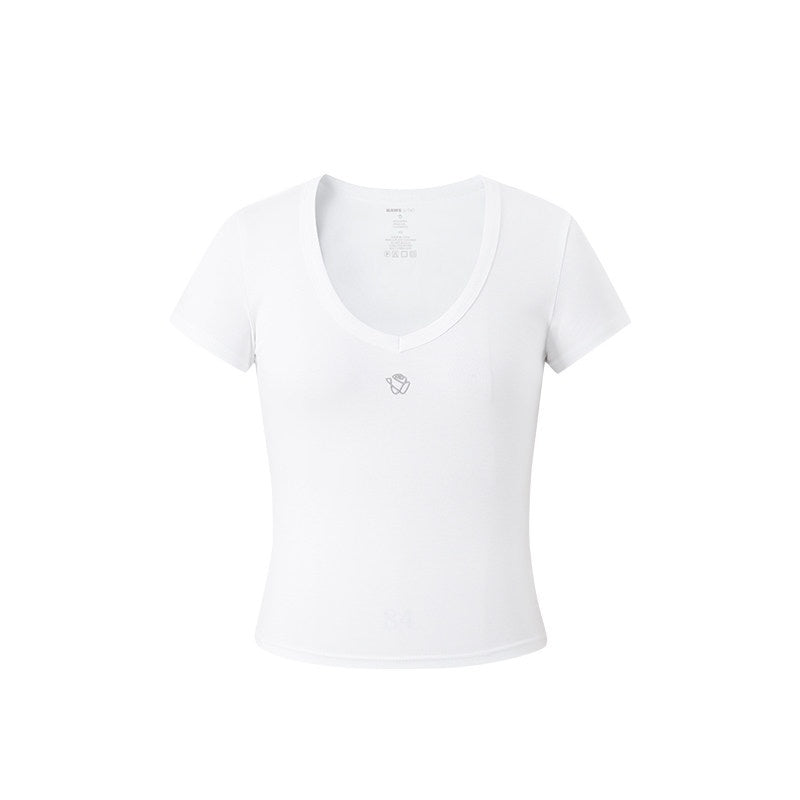 NAWSNOTAWEAR_Soft_Modal_Cotton_Casual_Slim_Fit_V-neck_Women_Solid_Tee_Short_Sleeve_T-Shirts_MISSTT