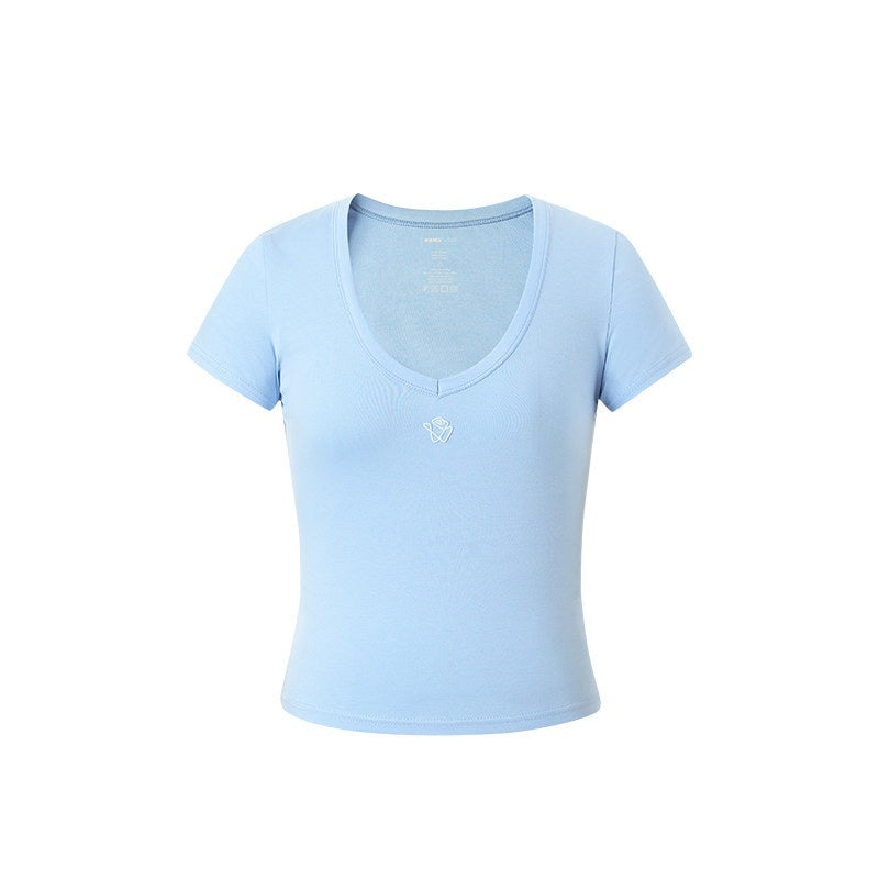 NAWSNOTAWEAR_Soft_Modal_Cotton_Casual_Slim_Fit_V-neck_Women_Solid_Tee_Short_Sleeve_T-Shirts_MISSTT