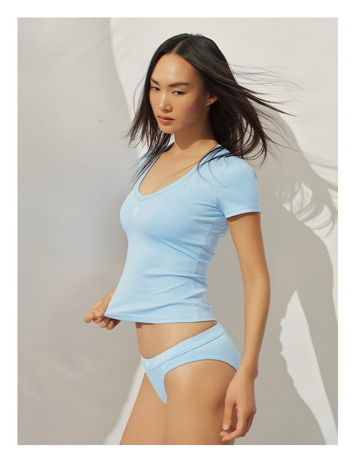 NAWSNOTAWEAR Soft Modal Cotton Casual Slim Fit V-neck Women Solid Tee Short Sleeve T-Shirts