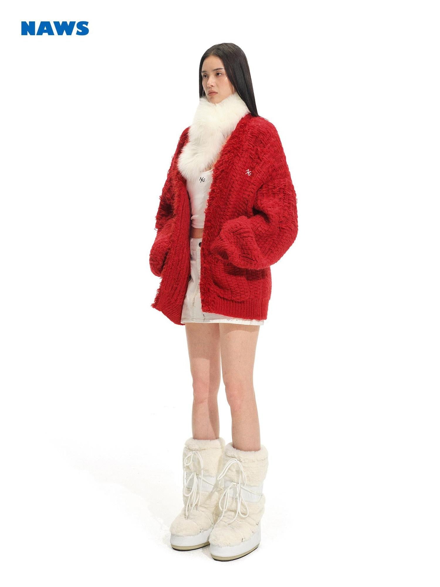 NAWSNOTAWEAR Soft Mohair Blend Casual Open Front Long Sleeve Women Knit Solid Color Cardigans