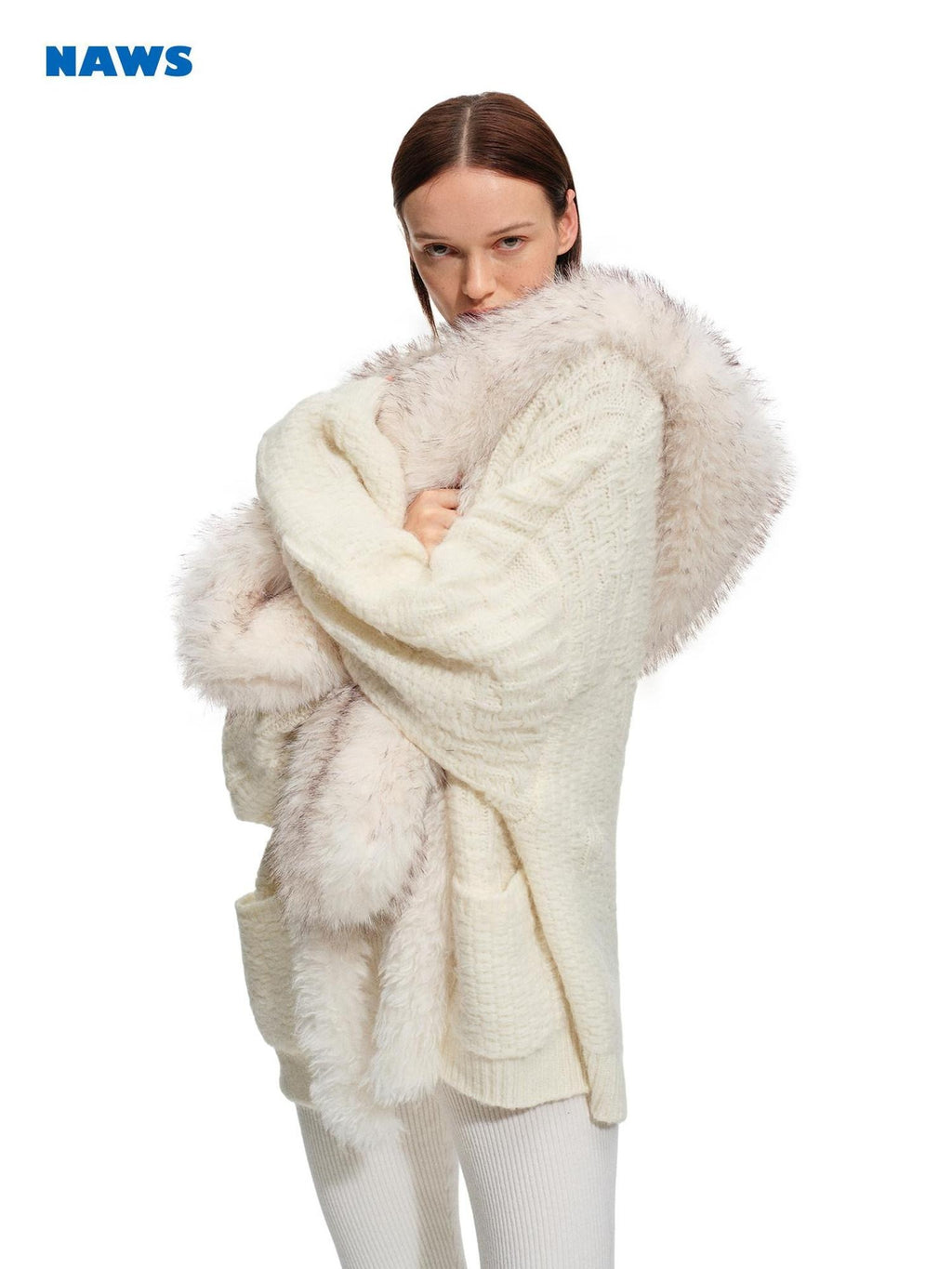 NAWSNOTAWEAR Soft Mohair Blend Casual Open Front Long Sleeve Women Knit Solid Color Cardigans