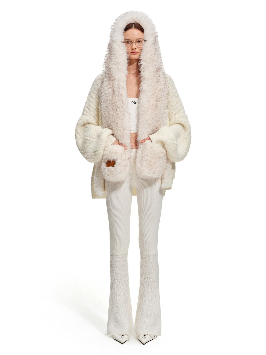 NAWSNOTAWEAR Soft Mohair Blend Casual Open Front Long Sleeve Women Knit Solid Color Cardigans