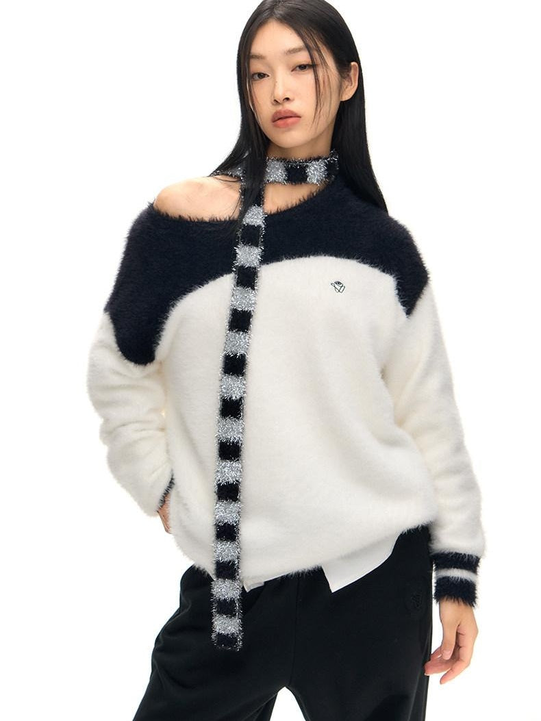 NAWSNOTAWEAR Soft Nylon Blend Pocket Pullover Commuter Crewneck Women Knit Sweaters