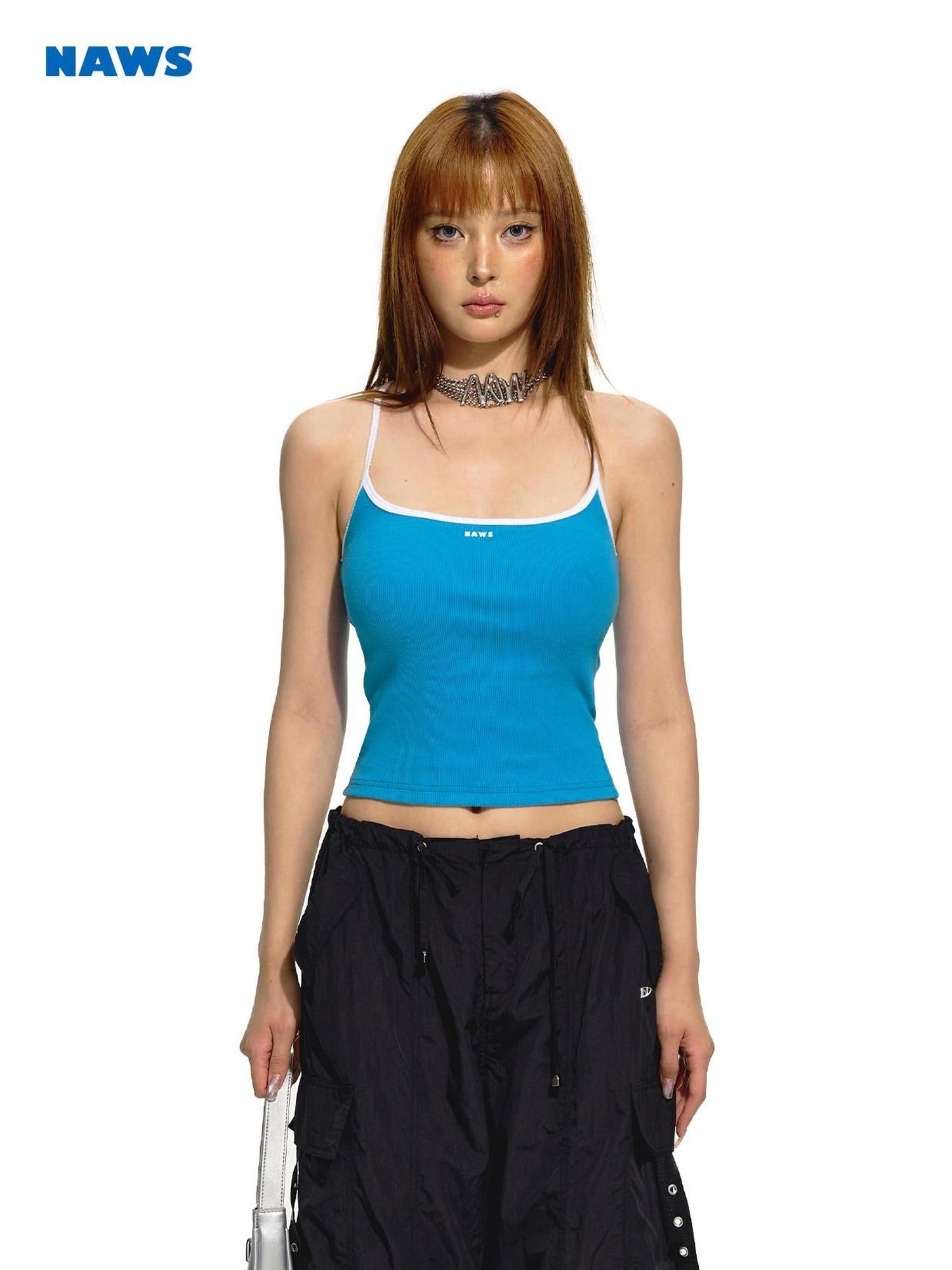 NAWSNOTAWEAR Soft Stretch Cotton Commuter Slim Racerback Cropped Layering Women Camisoles