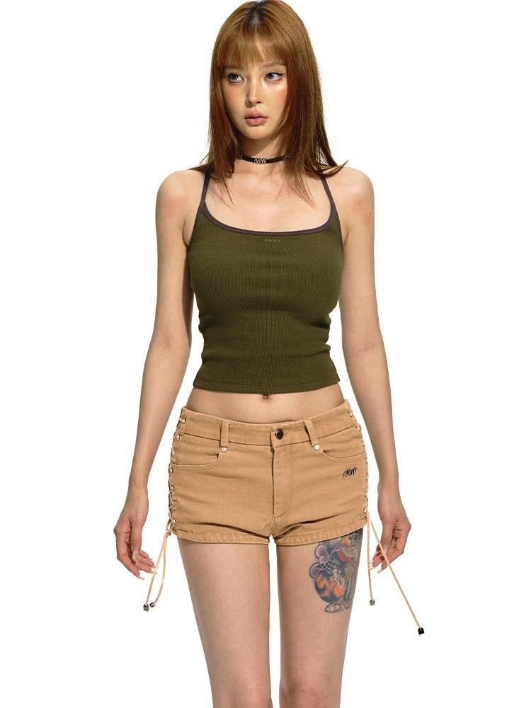 NAWSNOTAWEAR Soft Stretch Cotton Commuter Slim Racerback Cropped Layering Women Camisoles